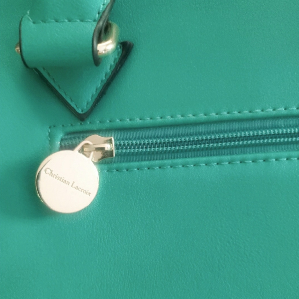 Stunning 💯 Christian Lacroix Teal Satchel - Picture 6 of 16